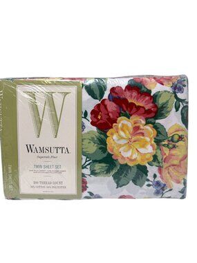 Wamsutta Twin Bed Sheet Set 3 pc Cottage Floral Cotton Blend Percale NEW
